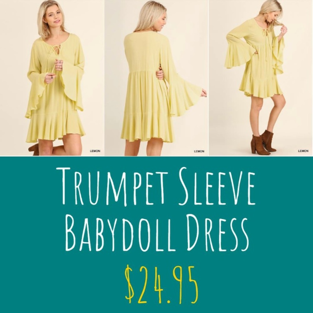 Trumpet Sleeve Dress